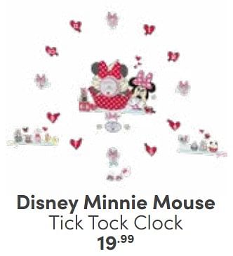 Aanbiedingen Disney minnie mouse tick tock clock - Disney - Geldig van 03/09/2023 tot 30/09/2023 bij Baby & Tiener Megastore