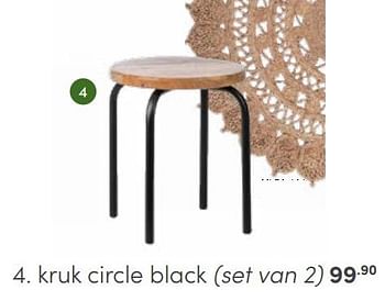 Aanbiedingen Kruk circle black set van 2 - Huismerk - Baby &amp; Tiener Megastore - Geldig van 03/09/2023 tot 30/09/2023 bij Baby & Tiener Megastore