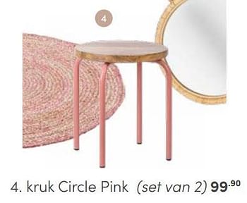 Aanbiedingen Kruk circle pink set van 2 - Huismerk - Baby &amp; Tiener Megastore - Geldig van 03/09/2023 tot 30/09/2023 bij Baby & Tiener Megastore
