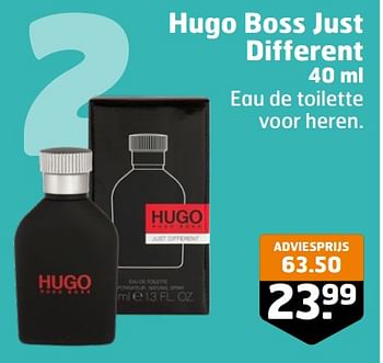 Aanbiedingen Hugo boss just different edt - Hugo Boss - Geldig van 05/09/2023 tot 17/09/2023 bij Trekpleister