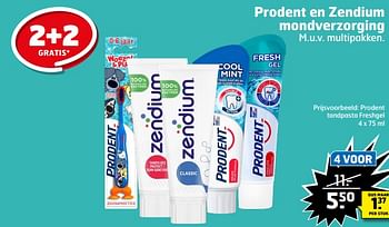 Aanbiedingen Prodent tandpasta freshgel - Prodent - Geldig van 05/09/2023 tot 17/09/2023 bij Trekpleister