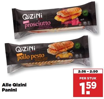 Aanbiedingen Alle qizini panini - Qizini - Geldig van 10/09/2023 tot 16/09/2023 bij Plus