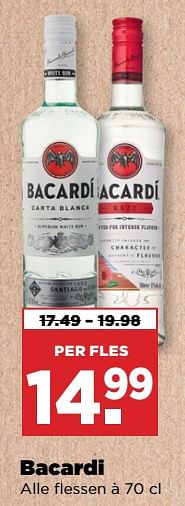 Aanbiedingen Bacardi - Bacardi - Geldig van 10/09/2023 tot 16/09/2023 bij Plus