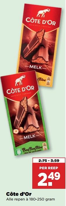 Aanbiedingen Côte d’or alle repen - Cote D'Or - Geldig van 10/09/2023 tot 16/09/2023 bij Plus