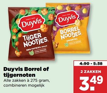 Aanbiedingen Duyvis borrel of tijgernoten - Duyvis - Geldig van 10/09/2023 tot 16/09/2023 bij Plus