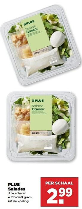 Aanbiedingen Plus salades - Huismerk - Plus - Geldig van 10/09/2023 tot 16/09/2023 bij Plus