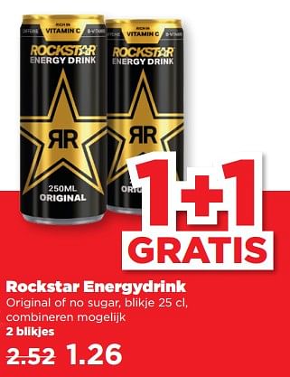Aanbiedingen Rockstar energydrink - Rockstar - Geldig van 10/09/2023 tot 16/09/2023 bij Plus