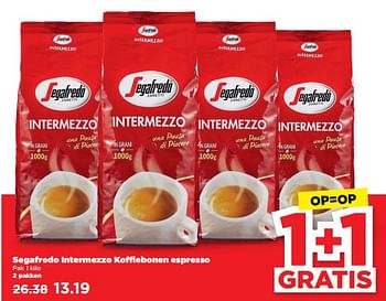 Aanbiedingen Segafredo intermezzo koffiebonen espresso - Segafredo - Geldig van 10/09/2023 tot 16/09/2023 bij Plus