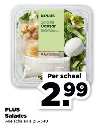 Aanbiedingen Plus salades - Huismerk - Plus - Geldig van 10/09/2023 tot 16/09/2023 bij Plus