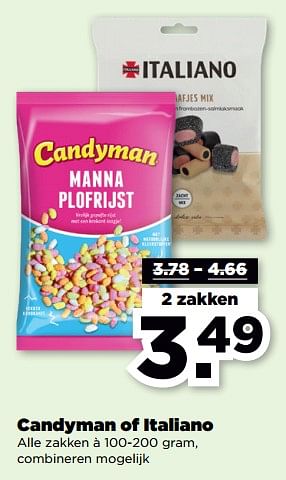 Aanbiedingen Candyman of italiano - Huismerk - Plus - Geldig van 10/09/2023 tot 16/09/2023 bij Plus