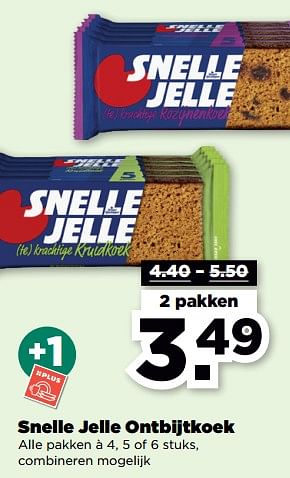 Aanbiedingen Snelle jelle ontbijtkoek - Snelle Jelle - Geldig van 10/09/2023 tot 16/09/2023 bij Plus