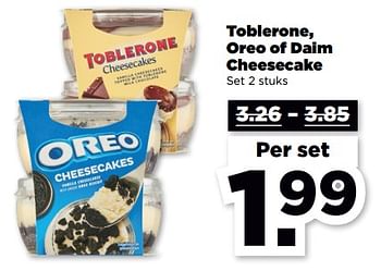 Aanbiedingen Toblerone, oreo of daim cheesecake - Huismerk - Plus - Geldig van 10/09/2023 tot 16/09/2023 bij Plus