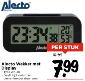 Aanbiedingen Alecto wekker met display - Alecto - Geldig van 10/09/2023 tot 16/09/2023 bij Vomar