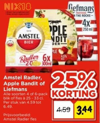 Aanbiedingen Amstel radler - Amstel - Geldig van 10/09/2023 tot 16/09/2023 bij Vomar