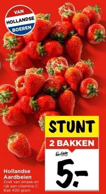 Aanbiedingen Hollandse aardbeien - Huismerk Vomar - Geldig van 10/09/2023 tot 16/09/2023 bij Vomar