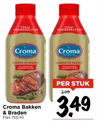 Aanbiedingen Croma bakken + braden - Croma - Geldig van 10/09/2023 tot 16/09/2023 bij Vomar