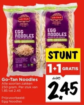 Aanbiedingen Go-tan egg noodles - Go Tan - Geldig van 10/09/2023 tot 16/09/2023 bij Vomar