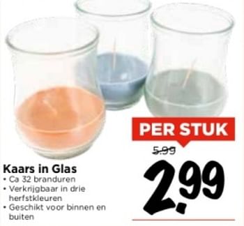 Aanbiedingen Kaars in glas - Huismerk Vomar - Geldig van 10/09/2023 tot 16/09/2023 bij Vomar