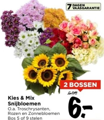 Aanbiedingen Kies + mix snijbloemen - Huismerk Vomar - Geldig van 10/09/2023 tot 16/09/2023 bij Vomar