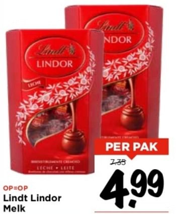 Aanbiedingen Lindt lindor melk - Lindt - Geldig van 10/09/2023 tot 16/09/2023 bij Vomar