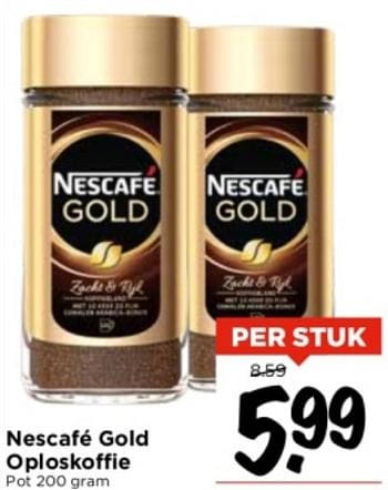 Aanbiedingen Nescafé gold oploskoffie - Nescafe - Geldig van 10/09/2023 tot 16/09/2023 bij Vomar