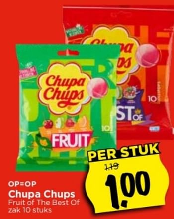 Aanbiedingen Chupa chups fruit of the best of - Chupa Chups - Geldig van 10/09/2023 tot 16/09/2023 bij Vomar