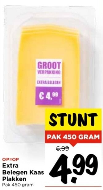 Aanbiedingen Extra belegen kaas plakken - Huismerk Vomar - Geldig van 10/09/2023 tot 16/09/2023 bij Vomar