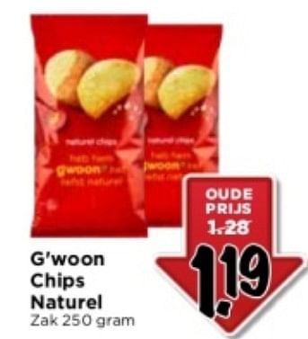 Aanbiedingen G`woon chips naturel - Softtub - Geldig van 10/09/2023 tot 16/09/2023 bij Vomar