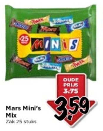 Aanbiedingen Mars mini`s mix - Mars - Geldig van 10/09/2023 tot 16/09/2023 bij Vomar