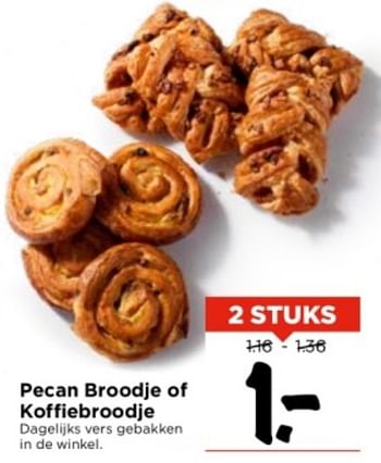 Aanbiedingen Pecan broodje of koffiebroodje - Huismerk Vomar - Geldig van 10/09/2023 tot 16/09/2023 bij Vomar