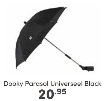 Aanbiedingen Dooky parasol universeel black - Dooky - Geldig van 10/09/2023 tot 16/09/2023 bij Baby & Tiener Megastore