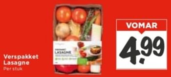 Aanbiedingen Verspakket lasagne - Huismerk Vomar - Geldig van 10/09/2023 tot 16/09/2023 bij Vomar