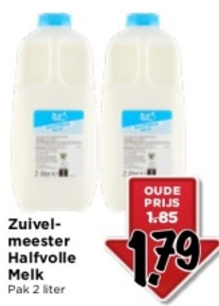 Aanbiedingen Zuivelmeester halfvolle melk - Zuivelmeester - Geldig van 10/09/2023 tot 16/09/2023 bij Vomar