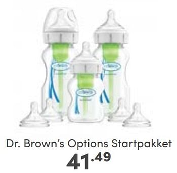 Aanbiedingen Dr. brown’s options startpakket - DrBrown's - Geldig van 10/09/2023 tot 16/09/2023 bij Baby & Tiener Megastore