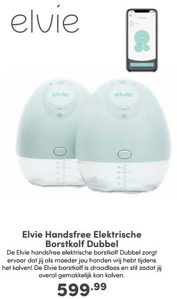 Aanbiedingen Elvie handsfree elektrische borstkolf dubbel - Elvie - Geldig van 10/09/2023 tot 16/09/2023 bij Baby & Tiener Megastore