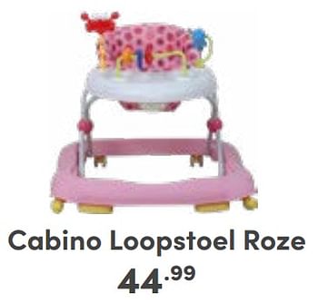 Aanbiedingen Cabino loopstoel roze - Cabino - Geldig van 10/09/2023 tot 16/09/2023 bij Baby & Tiener Megastore
