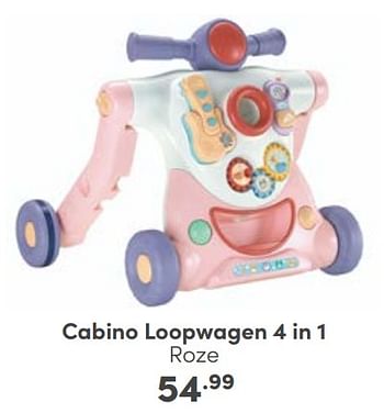 Aanbiedingen Cabino loopwagen 4 in 1 roze - Cabino - Geldig van 10/09/2023 tot 16/09/2023 bij Baby & Tiener Megastore