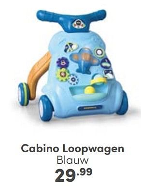 Aanbiedingen Cabino loopwagen blauw - Cabino - Geldig van 10/09/2023 tot 16/09/2023 bij Baby & Tiener Megastore