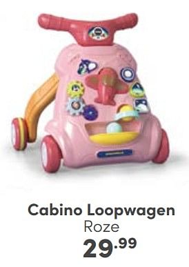 Aanbiedingen Cabino loopwagen roze - Cabino - Geldig van 10/09/2023 tot 16/09/2023 bij Baby & Tiener Megastore