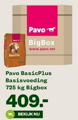 Aanbiedingen Pavo basicplus basisvoeding bigbox - Pavo - Geldig van 04/09/2023 tot 24/09/2023 bij Welkoop
