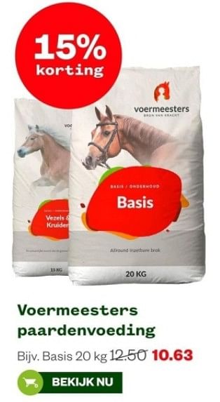 Aanbiedingen Voermeesters paardenvoeding - Voermeesters - Geldig van 04/09/2023 tot 24/09/2023 bij Welkoop
