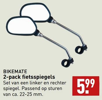 Aanbiedingen 2-pack fietsspiegels - Bikemate - Geldig van 11/09/2023 tot 17/09/2023 bij Aldi