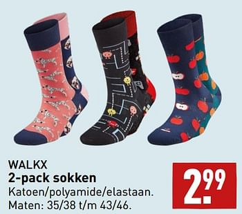 Aanbiedingen 2-pack sokken - Walkx - Geldig van 11/09/2023 tot 17/09/2023 bij Aldi