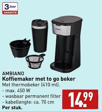 Aanbiedingen Ambiano koffiemaker met to go beker - Ambiano - Geldig van 11/09/2023 tot 17/09/2023 bij Aldi