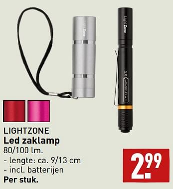 Aanbiedingen Led zaklamp - Lightzone - Geldig van 11/09/2023 tot 17/09/2023 bij Aldi