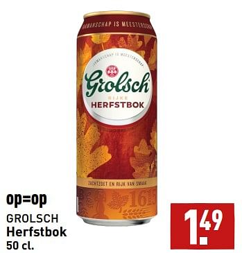 Aanbiedingen Herfstbok - Grolsch - Geldig van 11/09/2023 tot 17/09/2023 bij Aldi