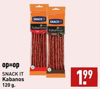 Aanbiedingen Kabanos - Snack it - Geldig van 11/09/2023 tot 17/09/2023 bij Aldi
