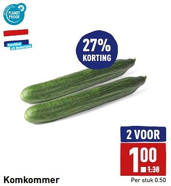 Aanbiedingen Komkommer - Huismerk - Aldi - Geldig van 11/09/2023 tot 17/09/2023 bij Aldi