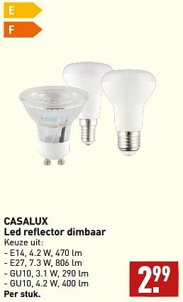 Aanbiedingen Led reflector dimbaar - Casalux - Geldig van 11/09/2023 tot 17/09/2023 bij Aldi