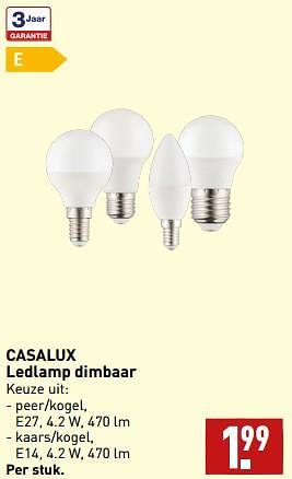 Aanbiedingen Ledlamp dimbaar - Casalux - Geldig van 11/09/2023 tot 17/09/2023 bij Aldi